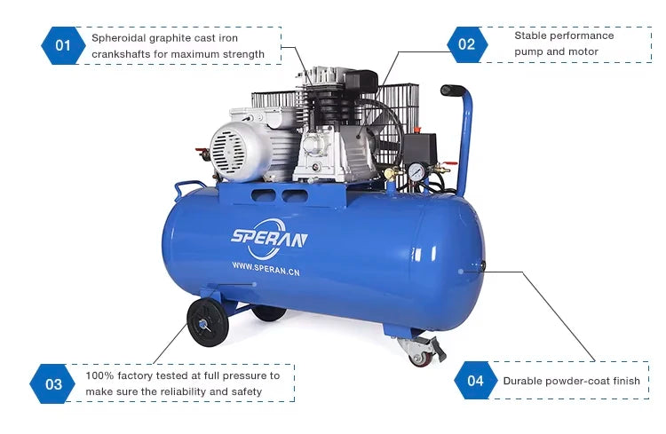 Compresseur d’Air Électrique 2Hp – 50L, Haute Pression