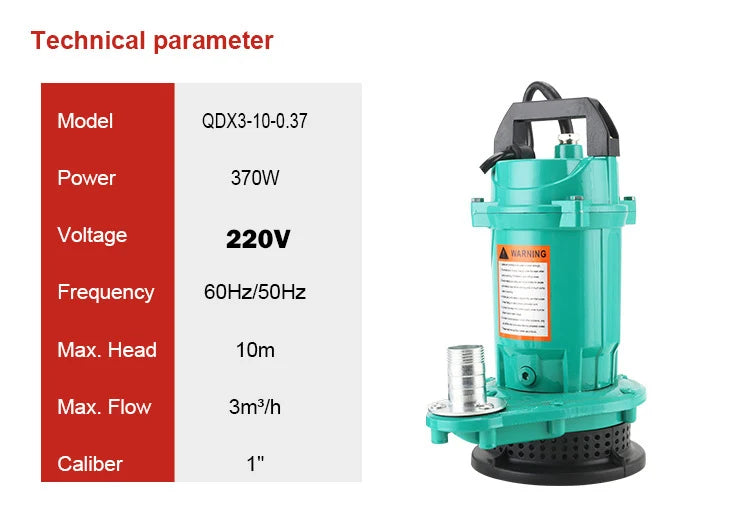 Pompe Submersible Haute Puissance – Eau Propre et Sale