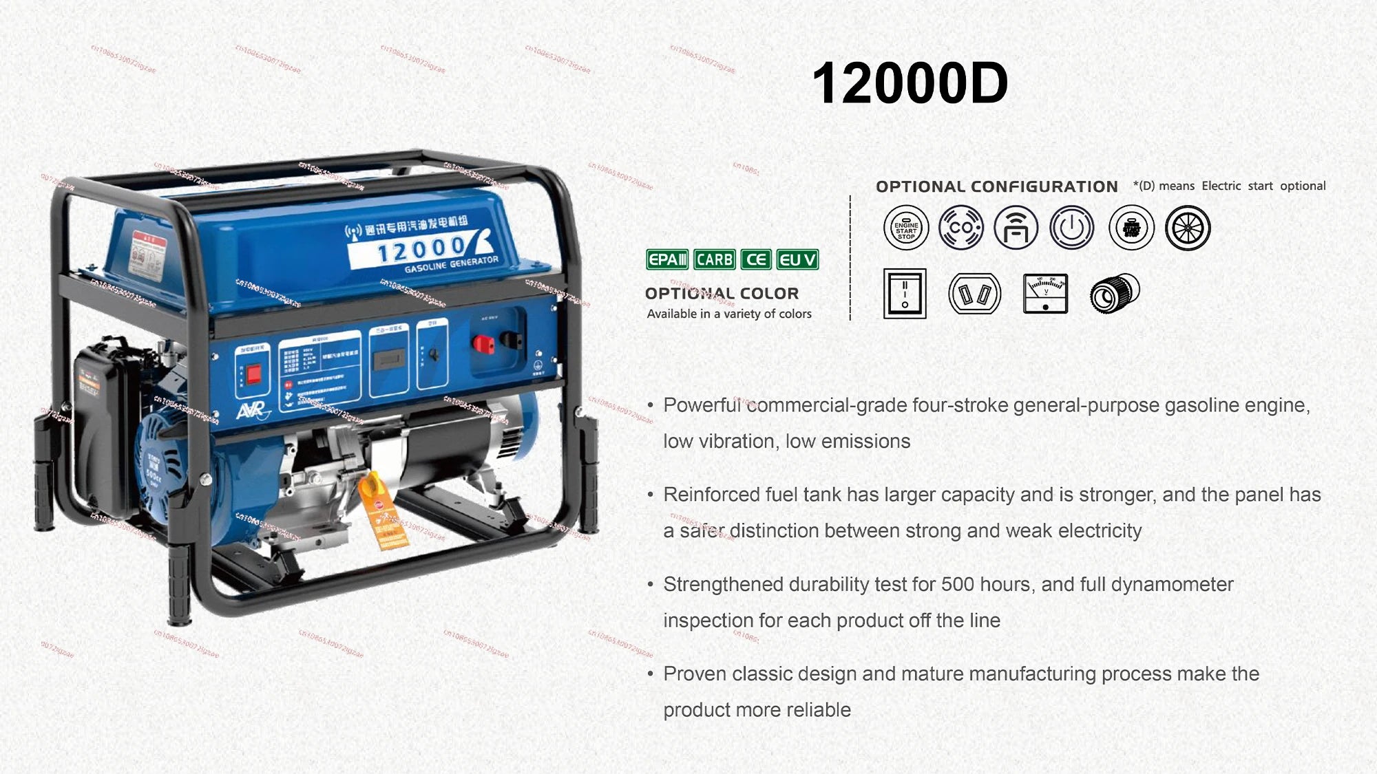 Groupe électrogène domestique à essence 5 kW – 6 kVA