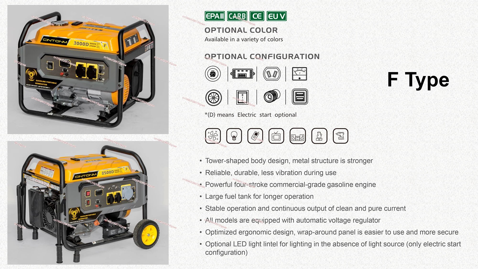 Groupe électrogène domestique à essence 5 kW – 6 kVA