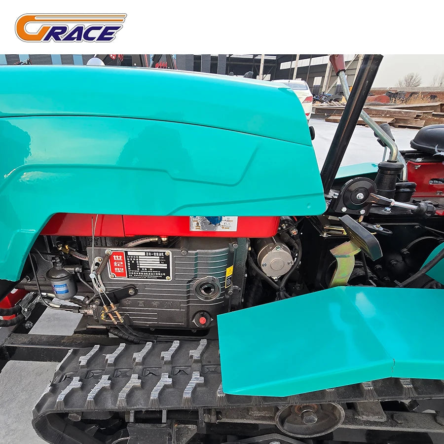Machine Agricole 5 en 1 – Mini Tracteur à Chenilles avec Excavateur