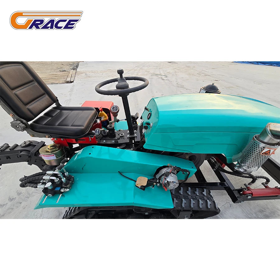Machine Agricole 5 en 1 – Mini Tracteur à Chenilles avec Excavateur