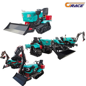 Machine Agricole 5 en 1 – Mini Tracteur à Chenilles avec Excavateur