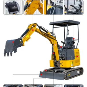 Mini-pelle sur chenilles HW-17 – 1,7 tonne